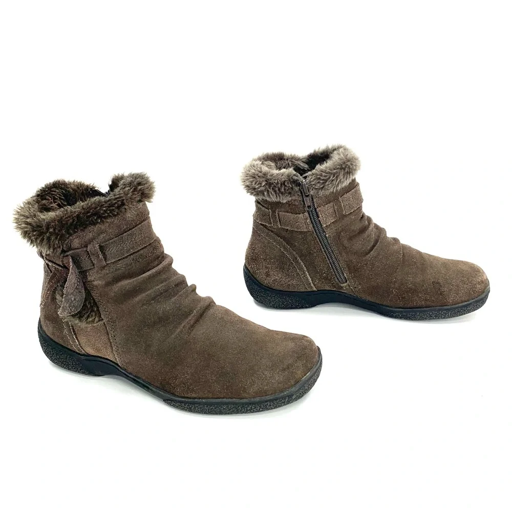 Winter Boots by BareTraps Ellea Suede Leather Winter Boots Size 8 Brown